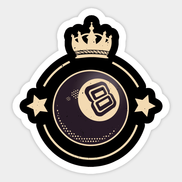 8 Ball King Billiards Retro Snooker Sticker by Foxxy Merch